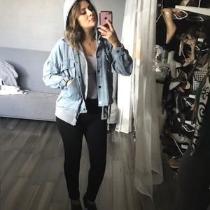 hooded drawstring two pieces outwear